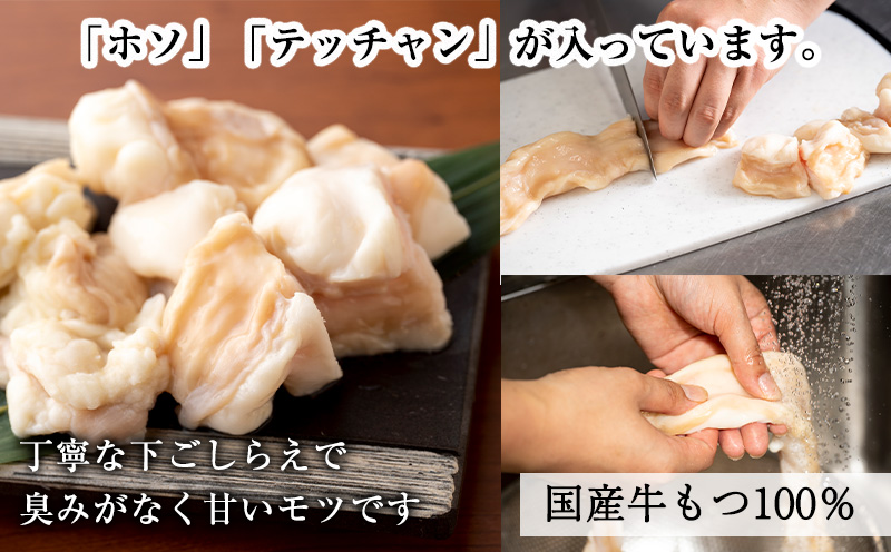 【スピード発送】国産牛もつ100%「まろやか京風みそ」もつ鍋セット2～3人前 モツ入りスープ 1.2kg 099H3560