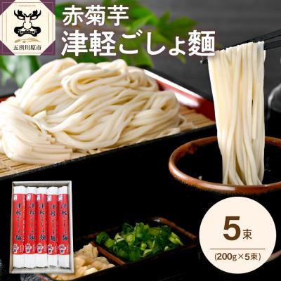 ふるさと納税 五所川原市 うどん 乾麺 200g×5束 2人前×5 赤菊芋 青森 五所川原【 菊芋うどん きくいも 10人前】