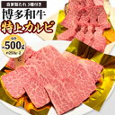 【ふるさと納税】博多和牛 特上カルビ 約500g(約250g×2パック) 自家製たれ3種付き 牛カルビ 牛肉 お肉 国産牛 特上 カルビ バーベーキュー BBQ アウトドア 焼き肉 焼肉 国産 福岡県 冷凍