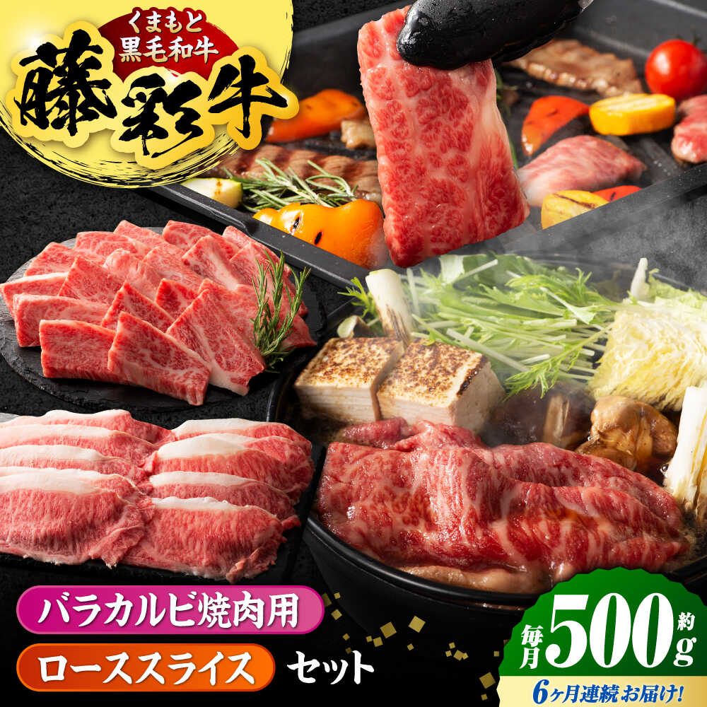 【ふるさと納税】【6回定期便】くまもと黒毛和牛「藤彩牛 くまもと黒毛和牛」2種の食べ比べ計500g 3900【有限会社 スイートサプライなかぞの】[ZDT128]