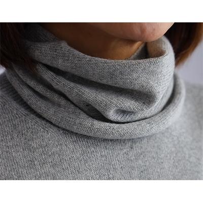 ふるさと納税 泉大津市 希少ベビーカシミヤ100%洗えるネックウォーマー日本製　Fタイプ　グレー　1枚　201FGY