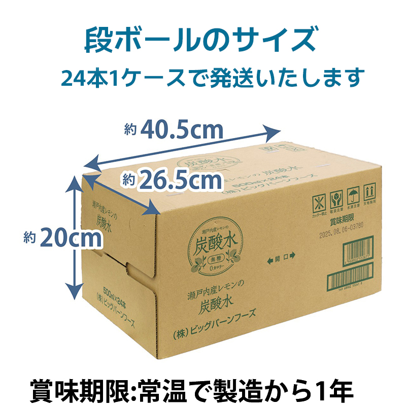 【最速10日以内発送】炭酸水 レモン 500ml×24本 ソーダ 瀬戸内産 レモンエキス