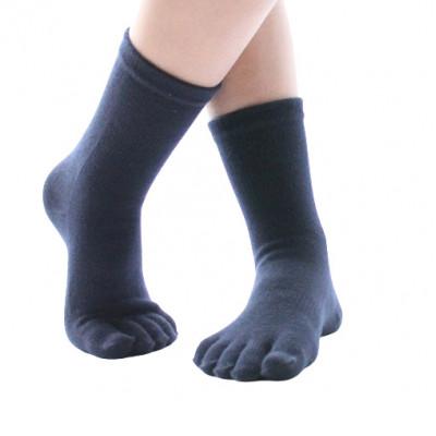ふるさと納税 海陽町 【紳士サイズ25〜27cm/クルー丈/ブラック】五本指消臭ソックス5足セット