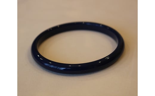 SHINBEY　漆バングル　ネイビー　L ／ ファッション アクセサリー 木製 無垢材 漆塗り 広島県 No.244