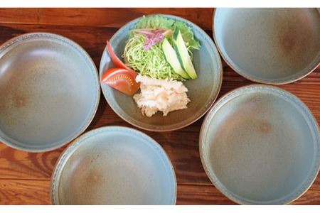 【波佐見焼】ブロンズ ボウル 5枚セット ブルー 食器 皿 【藍染窯】 [JC13]  波佐見焼
