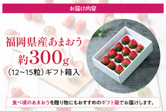 あまおう ギフト箱 約300g 苺 果物 冷蔵 箱入り ギフト 贈り物 送料無料 イチゴ フルーツ ※北海道・沖縄・離島は配送不可 大木町産 南国フルーツ CO005