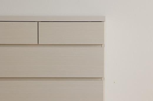 【洗面所などの限られた空間に便利】薄型チェスト 75cm幅4段（ナチュラル木目）