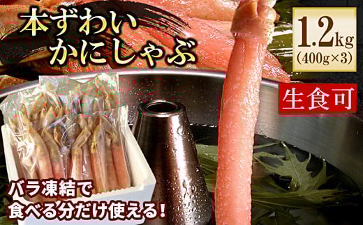 F-56014 【生食可・カット済・棒肉のみ】ずわいかにしゃぶ1.2kg