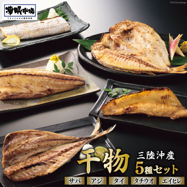 【ふるさと納税】日本贈りめし×凍眠市場 三陸産干物 5種セット 計900g（さば 300g アジ 150g タイ 150g タチウオ 200g エイヒレ 100g） [シャディ 宮城県 気仙沼市 20564031] 干物 魚 魚介 冷凍