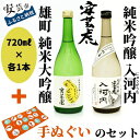 【ふるさと納税】安芸虎雄町純米大吟醸・安芸虎純米吟醸入河内・手ぬぐいセット　高知県安芸市　有光酒造　純米大吟醸酒　純米吟醸酒　飲み比べセット　ギフト　お歳暮　お土産　プレゼント