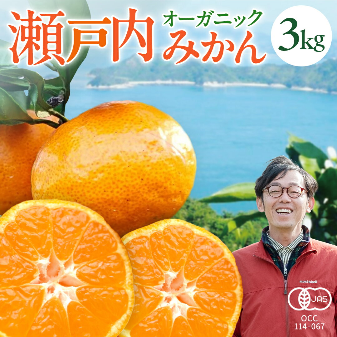 【ふるさと納税】オーガニック 瀬戸内みかん 3kg (30~40個程度) 10月～1月発送 国産 有機JAS認証 小玉 小玉みかん 瀬戸内 広島 離島 有機栽培 柑橘 果物 フルーツ ギフト 防腐剤不使用 ワックス不使用 無添加 送料無料 産地直送 中原観光農園 大崎上島