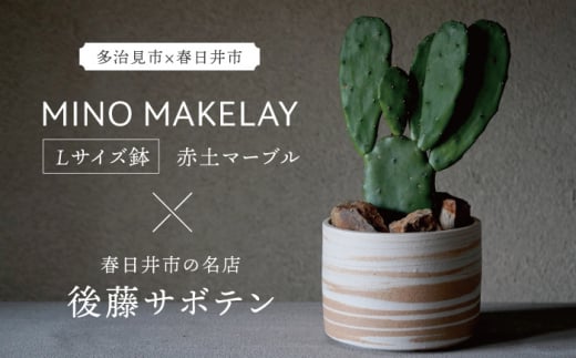 
多治見市×春日井市コラボ【美濃焼】 MINO MAKELAY Lサイズ 鉢 赤土マーブル × 【日本有数のサボテンの生産地】 春日井市の名店 後藤サボテン 【井澤コーポレーション】 [TBP164]
