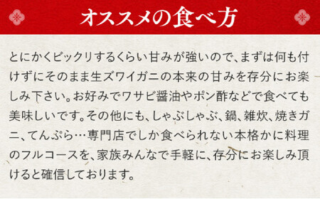 【12月26日～31日着(指定日不可)】年内お届け先行予約受付中！【お刺身OK】生ずわい蟹 総重量500g 太脚棒ポーション（殻剥き）※解凍後400g　[024-c022]【甲羅組 かに カニ 蟹 ず