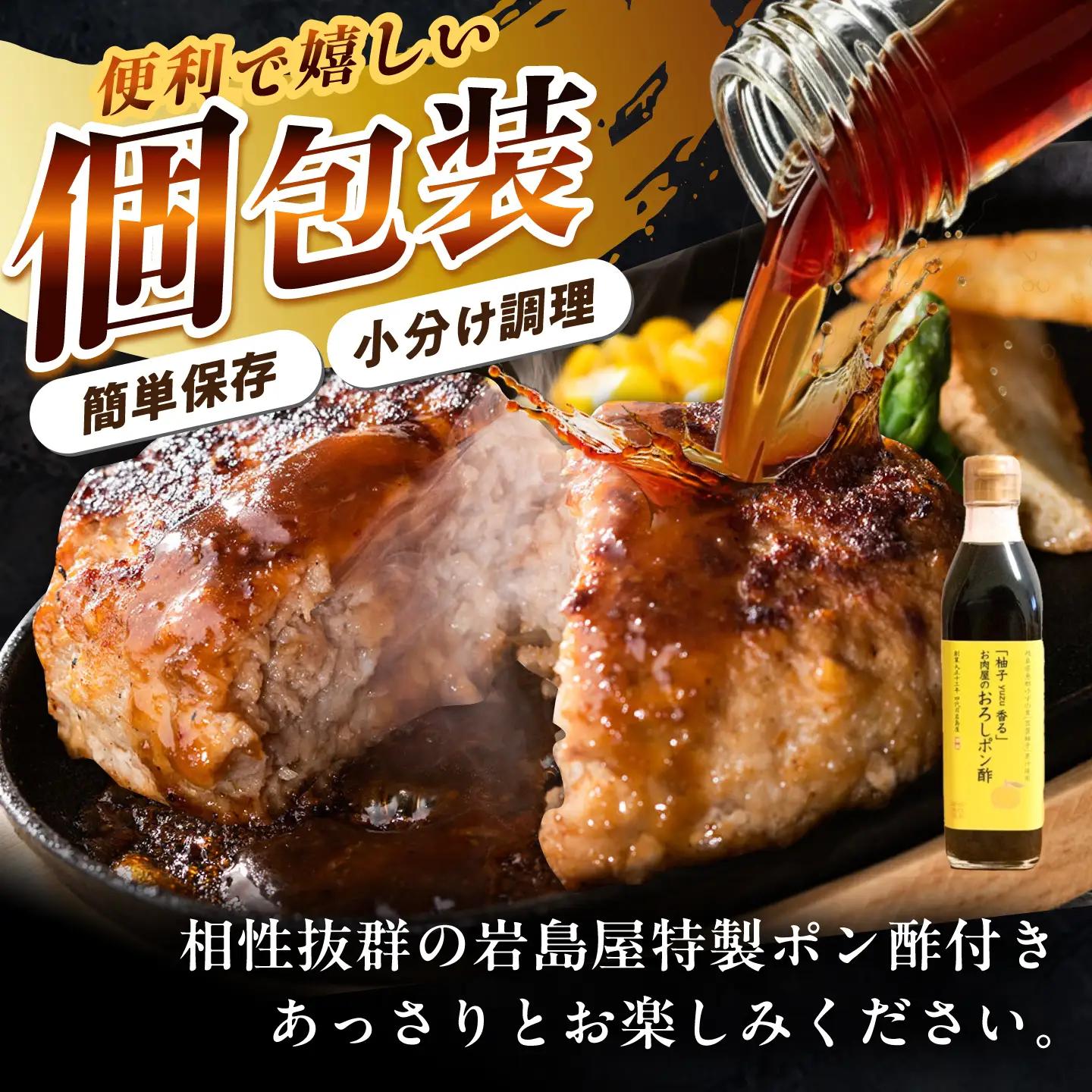 ハンバーグ 飛騨牛100% 7個 A5,A4ランク 特製笠置ゆず使用おろしポン酢付  / 恵那市 / 岩島屋 [AUAJ023]