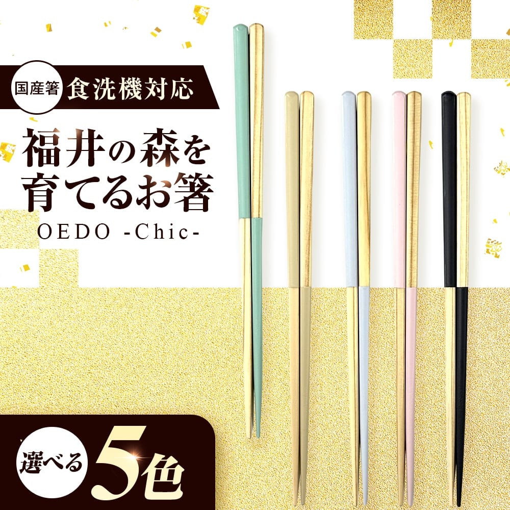 
            OEDO -Chic- Sable 福井の森から生まれたお箸（食洗機対応 若狭塗箸 1膳）/ 純国産 木製 箸 おしゃれ ギフト 小浜市 / スタイル・オブ・ジャパン [BFCX051]
          