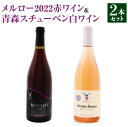 【ふるさと納税】メルロー2022赤ワイン750ml ＆ 青森スチューベン白ワイン 750ml 計2本 ワイン 白ワイン 赤ワイン ワインセット 飲み比べ お酒 酒 アルコール 晩酌 青森県 八戸市 送料無料