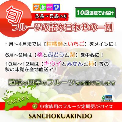 ふるさと納税 坂出市 【毎月定期便】産直あきんどのフルーツセットSサイズ 詰め合わせ ( 約3 〜 5品 )全10回 |  | 01