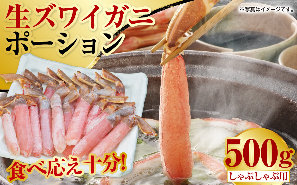 【食べ応え十分！！】生ズワイガニしゃぶしゃぶ用ポーション500g ふるさと納税 かに 蟹 _F4F-0558