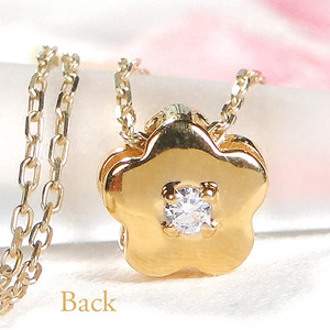 6-5 ネックレス K18YG タンザナイト ダイヤモンド 0.06ct フラワーモチーフ 勿忘草 リバーシブル ペンダント 伏せ込み 裏 ダイヤ【f171-k18yg-ta】