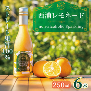 西浦 レモネード スパークリング ジュース ストレート 果汁 100％ 250ml×6本 希少 柑橘 静岡 沼津 