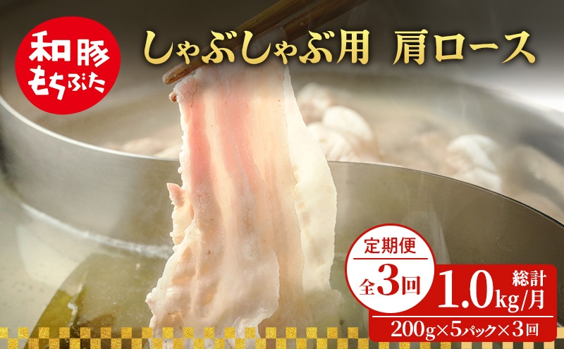 
                  【定期便 3回】しゃぶしゃぶ用 肩ロース すき焼き 和豚 もちぶた 200g×5 (1kg) 豚肉 ポーク 肉 豚 国産 宮城県産 小分け ストック 精肉
                