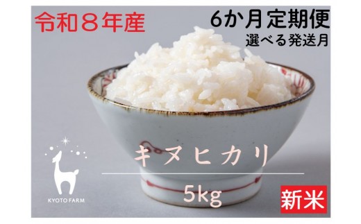 
                  【新米先行受付】〈6か月定期便〉【京都ファーム】令和8年産 京都ファームのキヌヒカリ 5kg ［ 京都 選べる発送月 京北産 きぬひかり 人気 おすすめ 米 コメ おこめ お取り寄せ 通販 送料無料 ふるさと納税 ］
                