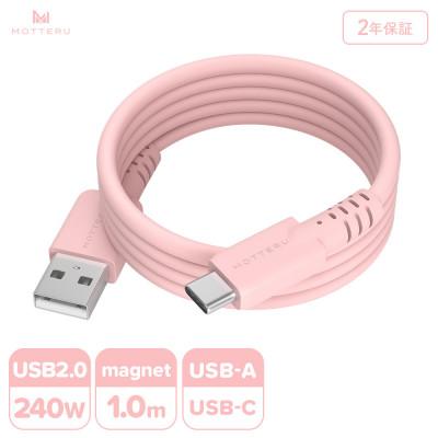 ふるさと納税 海老名市 マグネットシリコンケーブル A to C 1m シェルピンク(MOT-MGSAC100)
