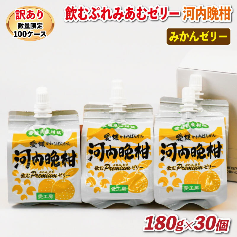 【ふるさと納税】 数量限定 訳あり みかんゼリー 飲むぷれみあむ ゼリー 河内晩柑 180g × 30個 愛工房 飲むゼリー みかん mikan 蜜柑 オレンジ 柑橘 フルーツゼリー 果物 フルーツ 果汁 飲料 小分け パック 期間限定 国産 愛媛 宇和島 J015-034012