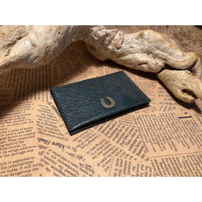 ふるさと納税 栗東市 蹄鉄付きカード・名刺入れ(マチなし)ネイビー |  | 01