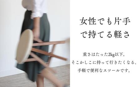 KIRI branch stool CL×OR【ナチュラル×オレンジ】桐でできた軽量な木製スツール 椅子 イス いす インテリア 家具 加茂市 朝倉家具《サイズ：直径370×440（mm）重量：約1.