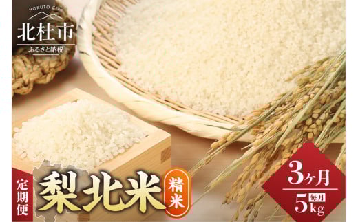 【令和7年度米】【3ヶ月定期便】JA梨北米（精米）5kg