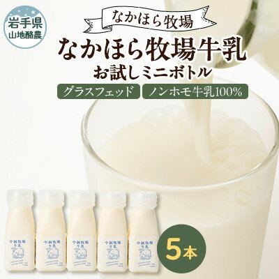 【ふるさと納税】【毎月定期便】なかほら牧場 お試し牛乳ミニボトル5本セット全6回【配送不可地域：離島】【4075360】