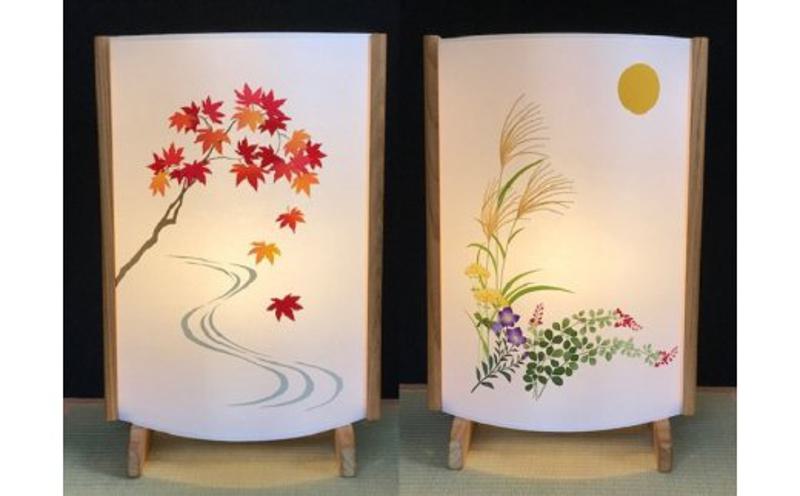 着物生地で作ったおしゃれな行灯（あんどん） 秋の植物 099H269