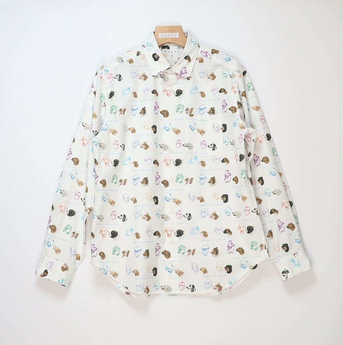 【ふるさと納税】CLOFT 綿100％長袖オリジナルプリントシャツ”人と犬 の絆” M 長袖 シャツ プリントシャツ 犬柄 dog デザイン おしゃれ 個性 上質 こだわり ギフト プレゼント 贈り物 東京 新宿 白 ホワイト 0139-019-S07-1