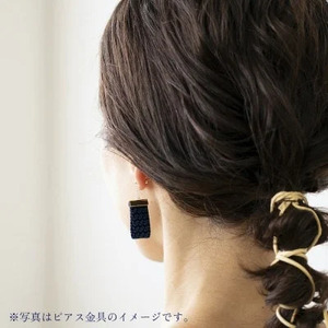 イヤリング ガルザイヤリング 【ダークネイビー】 アクセサリー シルクのイヤリング クスカ シルクのアクセサリー