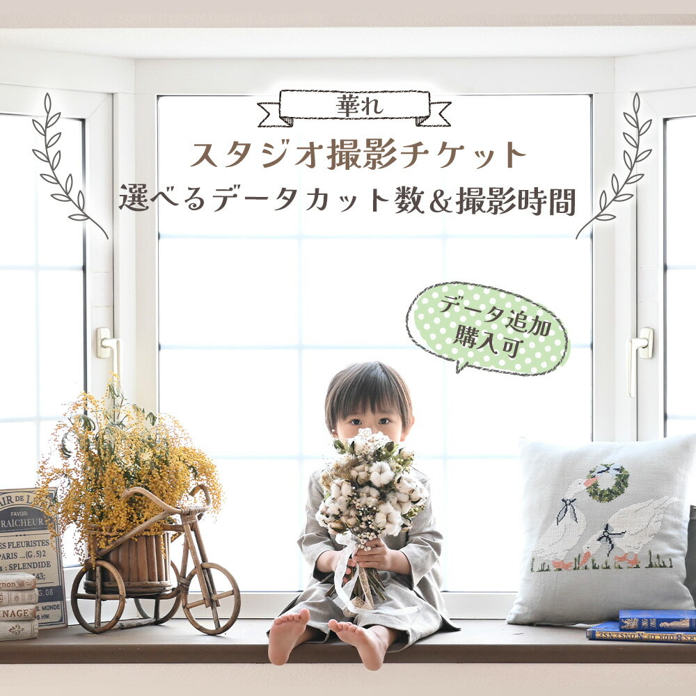 【ふるさと納税】【スタジオ撮影チケット】選べるデータカット数＆撮影時間 （データ追加購入可）撮影 チケット 岩手県 北上市 フォトスタジオ＆フラワーアトリエ「 華れ （はなれ）」 写真 思い出 記念日 誕生日 七五三 成人式 ウェディング ベビーフォト 家族 写真