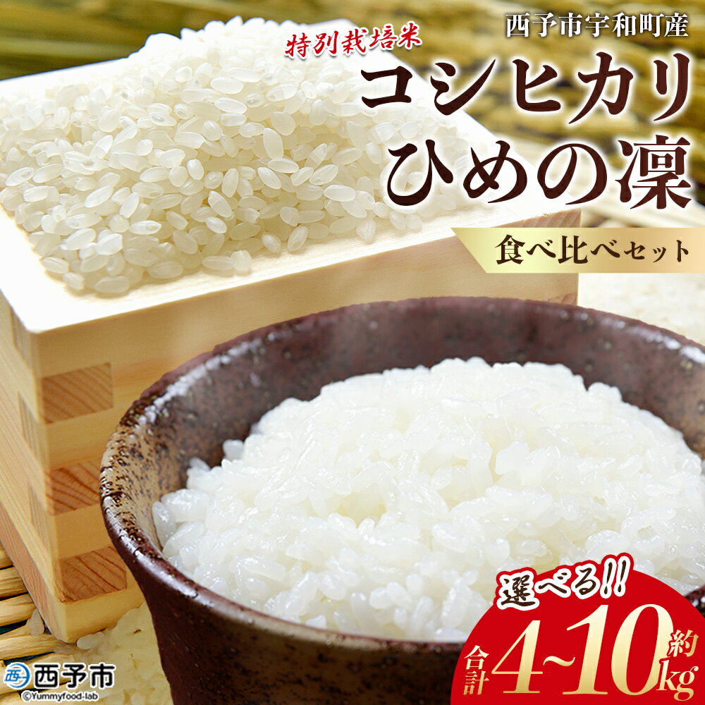 【ふるさと納税】＜令和7年産 西予市宇和町産 特別栽培米コシヒカリ・ひめの凜 食べ比べセット（各約2kg/5kg）＞ お米 コメ こめ 白米 精米 単一原料米 穀物 こしひかり ひめのりん 朝食 低農薬 特産品 三好フク 愛媛県【常温】『1か月以内に順次出荷予定』