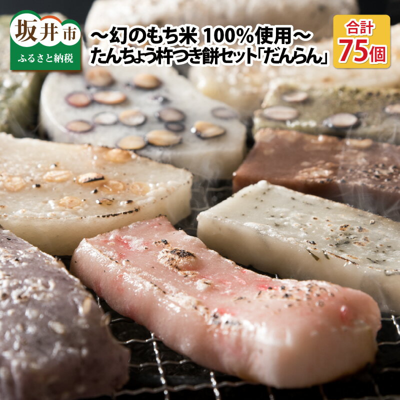 【ふるさと納税】たんちょう杵つき餅セット 『だんらん』 計75個 特別栽培もち米使用！ 〜幻のもち米100％使用〜 【つきたて モチモチ 添加物・保存料不使用 焼いてそのままでも おやつに 餅 もち おもち お餅 丸もち】