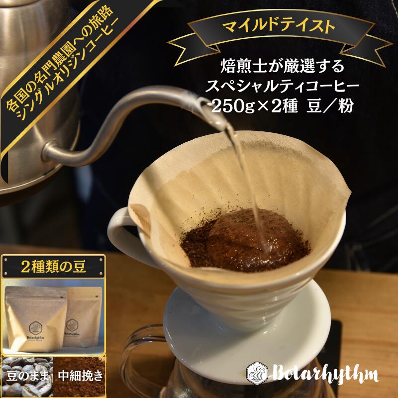 【ふるさと納税】【種類が選べる】 スペシャルティーコーヒー マイルドテイスト 250g×2種類 豆/粉 千葉県 南房総市 飲み物 コーヒー 豆のまま 中細挽き セレクト まろやか コク 甘み 焙煎 焙煎師 オリジナル レシピ 同封 風味 送料無料
