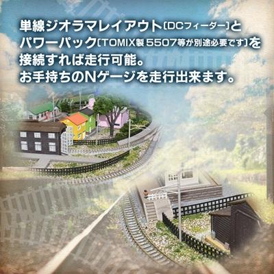 ふるさと納税 南箕輪村 Nゲージ鉄道模型ジオラマレイアウト　60cmx45cm 木造駅舎と昭和の街並(ポイント電動) |  | 01