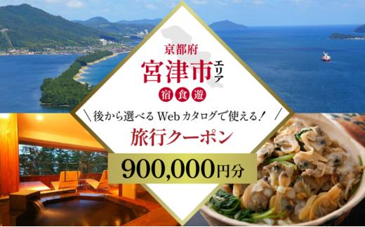 【京都ツアー】 宮津市 後から選べる旅行Webカタログで使える！旅行クーポン（900,000円分）碧海・松風・神話の地、天と地が繋がる旅へ。旅行券 宿泊券 飲食券 体験サービス券 [№5716-0914]