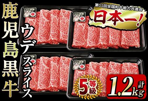 和牛日本一！＜鹿児島黒牛＞ウデスライスセット1.2kg b8-014