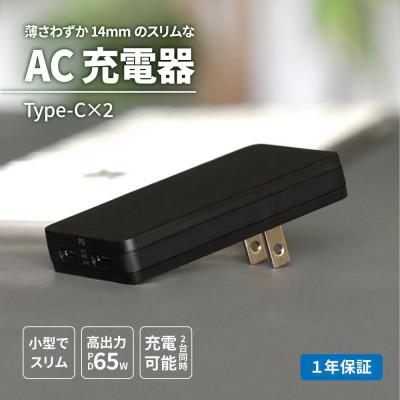 ふるさと納税 海老名市 (オウルテック)薄さ14mm 最大PD65W出力 GaN採用 USB Type-C×2 AC充電器
