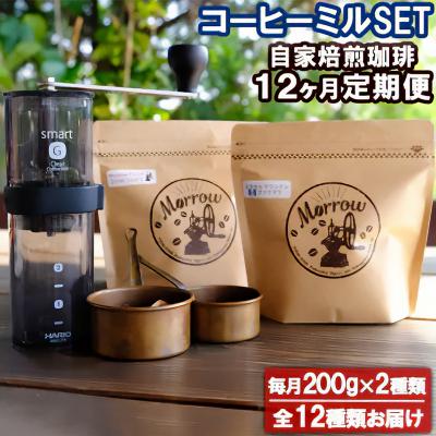 ふるさと納税 小郡市 Morrow珈琲 12ヵ月定期便&amp;コーヒーミル・スマートG【増量】[No5354-2083]