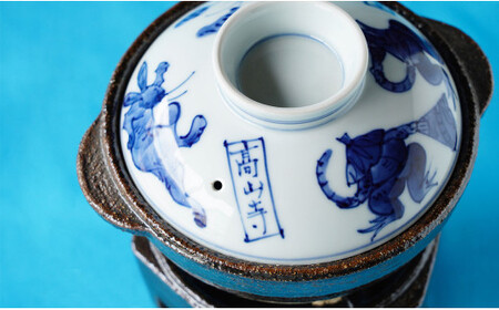 有田焼 小鍋だてセット (鳥獣戯画) 【神田陶器店】器 うつわ 調理器具 鍋 土鍋 小鍋 小鍋立て コンロ 鍋セット 一人鍋 A35-667