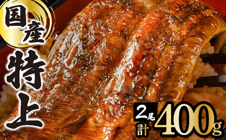 【数量限定】国産うなぎ蒲焼 2尾 計400g ※一部配送不可地域あり B-1126-PE