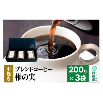 ふるさと納税 沼田市 ブレンドコーヒー【中挽き】「椎の実」200g×3袋 土田商店