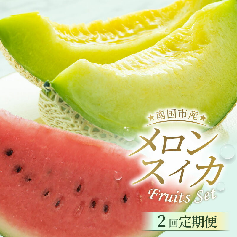 【ふるさと納税】 メロン スイカ 指定月発送 2回 定期便 予約受付 期間限定 フルーツ くだもの 高評価 厳選 ギフト 贈り物 産地直送 人気 おすすめ 高知県 南国市