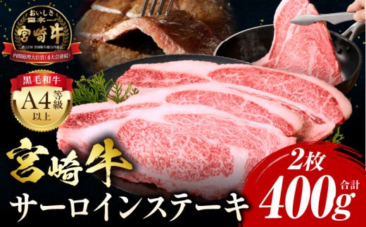 【2025年10月発送】宮崎牛 サーロインステーキ 2枚 合計400g_M243-006-oct