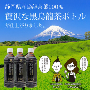 【定期便6か月】静岡県産 黒烏龍茶 500ml × 24本 いなば園 黒烏龍茶